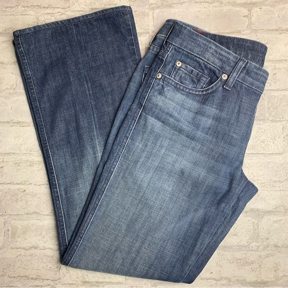 7 For All Mankind Bootcut Jeans Women's Size 29 Blue Dark Wash - Picture 1 of 11